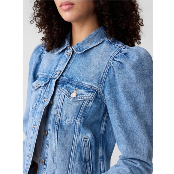 Gap Puff Sleeve Icon Denim Jacket - Picture 2 of 11